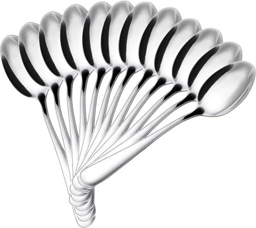 ALLBASA Cuillere a café 12CM, Cuilliere de table, petit cuillere, Cuillere en acier inoxydable (Lot de 12pcs, Cuillere a café)