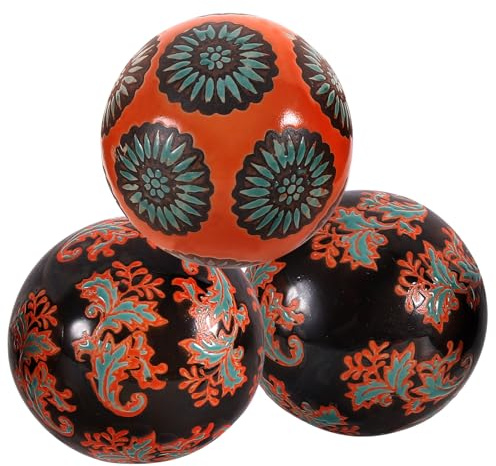 Alipis Schwebende Keramikkugeln Dekoration 3 Stück 8cm Bunt Keramik Ornament für Aquarium Wohnraum Teich