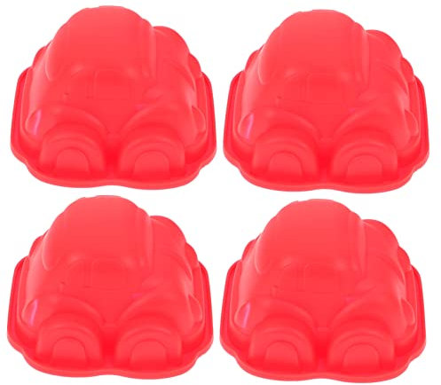 OFFSCH 4 Stück Auto-backformen Aus Silikon Cartoon-auto-kuchenformen Antihaft-formen Für Küchen-backzubehör