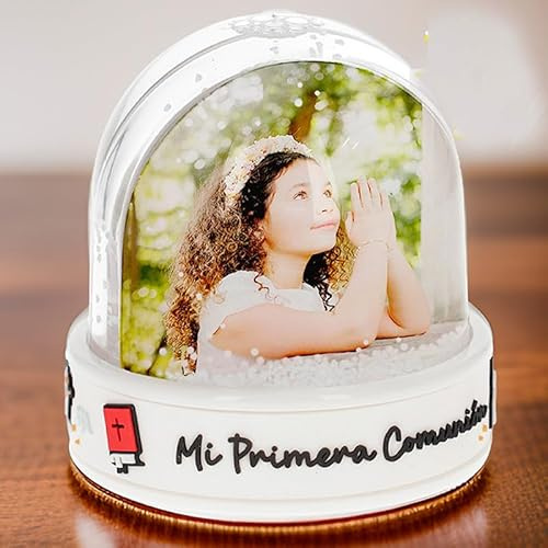 Fábrica de Regalos Mágicos | Bola de Nieve con diseño de comunión Personalizable con Posibilidad de regalarlo en Lata
