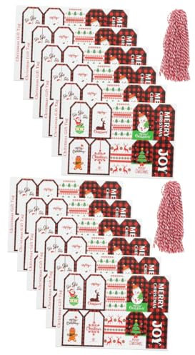 PartyKindom 2sets Weihnachtskarten Weihnachten Aufkleber Für Weihnachtsetiketten Christbaumanhänger Weihnachtsbaumanhänger Hängende Tags Weihnachtsgeschenkanhänger Papier 50pcs*2