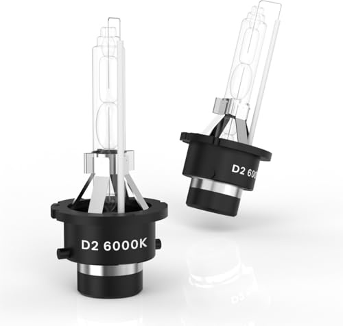 Lanuovx 2 Pack D2S Xenon Brenner 6000K Weiß Leicht Bläulich Hervorragende Helligkeit & Sicht Einfacher Einbau Passend für diverse Fahrzeuge