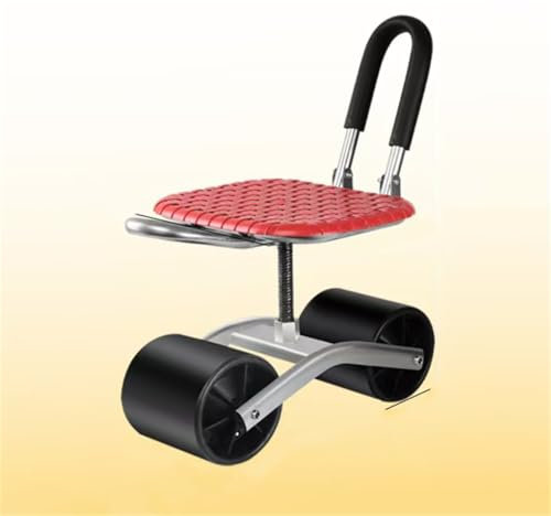 Tabouret de jardin mobile, siège de travail pour terrasse, sièges de travail de jardinage, siège de travail de jardin roulant, siège jardin paresseux avec poignée direction et plateau à outils,B