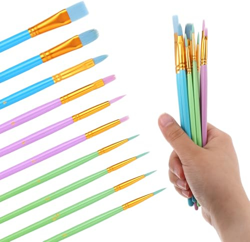 Bewudy Paint Brushes Set, 20 Pcs Artist Brush, Paint Brushes for Acrylic Painting, Oil Watercolor Acrylic Paint Brush for Acrylics Water Color Oil Gouache Ink(20)