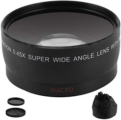 MtLavishishishishing 0.45x Angolo largo a fotocamera e lente macro aggiuntiva per obiettivo fotocamera con diametro del filtro di 55 mm/2,2 pollici