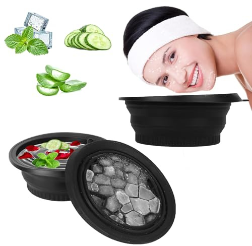 Cooling Foldable Silicone Ice Tray for Facial Care | Ice Facial Wash Basin with Cooling Function | Collapsible Beauty Basin for Skin Tightening & Rejuvenation