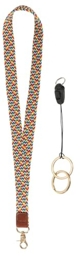 PATIKIL Laccetto Elastico Per Chiavi, Portachiavi Carino Con Collana Per Donne Uomini Insegnanti Laccetto Lungo Per Tesserino Portafoglio Telefono Carta Ufficio, Arcobaleno Caramella