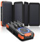 Fandealo-Caricabatterie-Solare-25000mAh-Wireless-Power-Bank - 20W Batteria Esterna senza Fili con 3 Cavi e 4 Pannelli Solari - PD QC 3.0 USB C Ricarica Rapida Power Bank per Campeggio