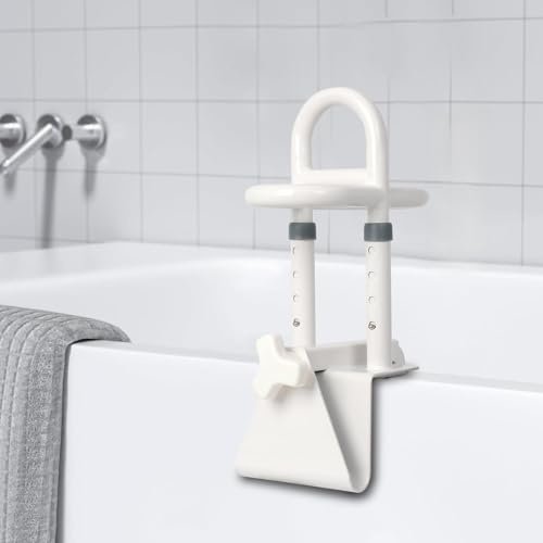 FAHKNS Bathtub Safety Rail: Triple Grip Adjustable Bathtub Handles for Seniors,Elderly,Disabled,Bathroom Safety Bars with Non-Slip Grip,Supports 350 lbs,Fits 3-inch+ Thick Tub Walls