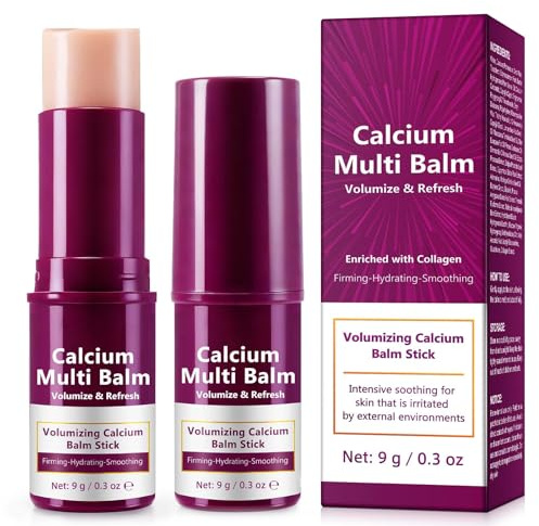Calcium Multi Balm Stick, 2 pack Calcium Volume Balm for Anti-Wrinkles/Aging/Sagging, Hydating & Lifting, Korean-SkinCare Multi Balm Enriched with Calcium & Collagen for Lip, Eyes, Neck, Face | 9g