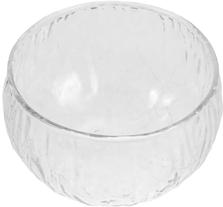 VERDANVERSE Clear Textured Glass Matcha Bowl Microwave Safe Japanese Chawan with Anti-Slip Hammered Design for Whisking Mixing and Serving Green Tea Porridge