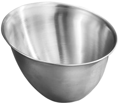 Veemoon Bol à Salade Incliné en Acier Inoxydable 16 CM Bol de Service pour Collations et Fruits Secs Bassine Porte-Légumes Argentée pour Restaurant et Usage Ménager
