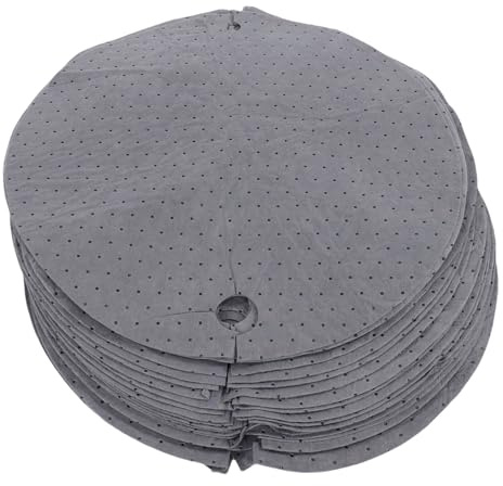 Fockety Drum Top Absorbent Pad, 25 St Oljeabsorberande Matta 55cm Diameter Stark Adsorption Trumlock Oljeabsorberande Pads Matta för 55 Gallon Fat, för Garage, Källare, Verkstäder,