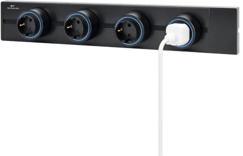 Mehrfachsteckdose Wandmontage, Stromschiene mit 4 Schutzkontakt-Steckdosen | 32A/8000W Max, 50 cmSteckdosenleiste Ohne Kabel für Küche, Werkstatt
