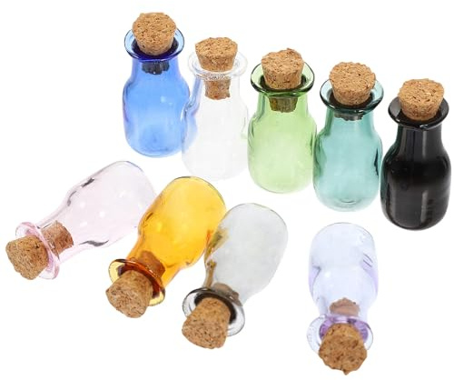 COHEALI 9 Mini Botellas de Vidrio Mejor Sellado con Tapón de Corcho y Multiusos para Manualidades DIY para Proyectos Creativos y Decoración