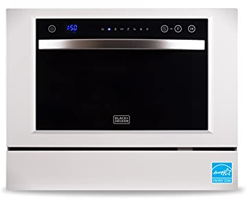 BLACK+DECKER BCD6W 6 Place Setting ENERGY STAR Portable Compact Countertop Dishwasher
