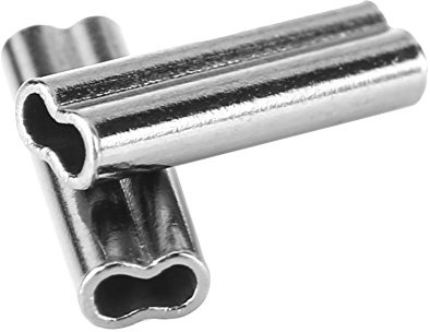 Manicotti Pesca,Manicotti da Pesca 100pcs Doppio Tubo a Canna Cilindrica Connettori in Rame da 1/1.2/1.4/1.6/1.8 / 2mm(1.2 * 10mm)