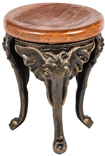 aubaho Blumenhocker Elefant 40cm Eisen Blumentisch Blumenständer Garten Antik-Stil