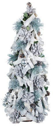 CAPRILO Figura Decorativa Navideña de Madera Árbol de Navidad Multicolor Moderno. Adornos y Esculturas. Belenes. Decoración Hogar. Regalos Originales. Navidad. 50 x 20 x 20 cm.
