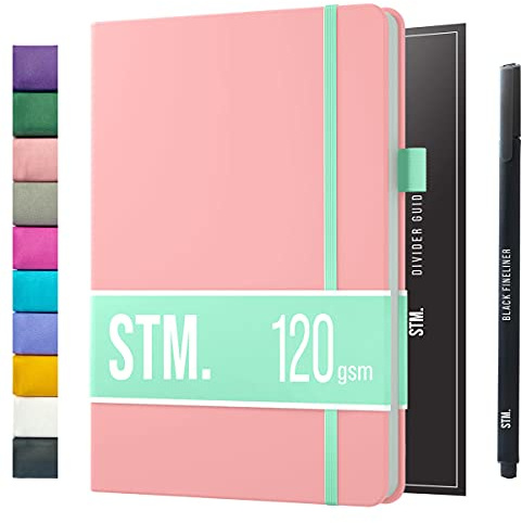 Scribbles That Matter Bullet Dotted Journal a5 + Bolígrafo gratis! - Su cuaderno de puntos de 120 g/m², papel grueso a prueba de sangrado con 200 páginas para el trabajo (5,75 x 8,5), Rosa pastel