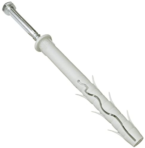 AERZETIX - C57441 - Lot de 10 Chevilles en Plastique à tête fraisée à ailettes Ø12x120 mm + 10 vis tirefonds Ø8x120 mm à Empreinte 6 pans en Acier - Couleur Argent
