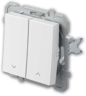 Pulsador para persianas LOGIQ, blanco, sin marco, terminales enchufables, diseño universal, adecuado para cajas de pared hueca y cajas de interruptores empotradas