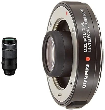 Teleobjetivo Zoom M.Zuiko Digital ED 100-400mm F5.0-6.3 IS, Compatible con Todas Las cámaras MFT,Negro & MC 1.4 - Teleconvertidor para Objetivo M.Zuiko Digital ED 40-150 mm f2.8 Pro x1.4, Negro
