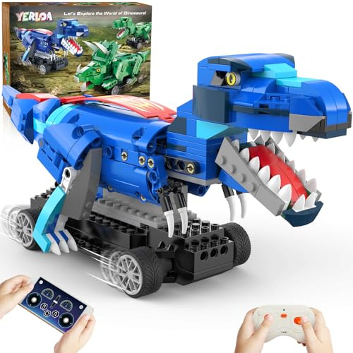 Yerloa Dinosaurier Spielzeug ab 6 Jahre Jungen, Technik Ferngesteuert & APP Steuerung Bausteine Spielzeug, 343 Stück Bauspielzeug Konstruktionsset Kreatives Geschenk für Mädchen ab 6 7 8 9 10 Jahren