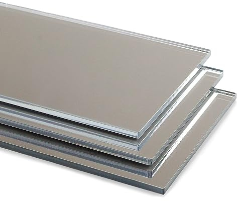 Silver Mirror Acrylic Blanks Sheet Perspex Plastic Safety Mirror Cut to Size (400mm x 600mm, 5)