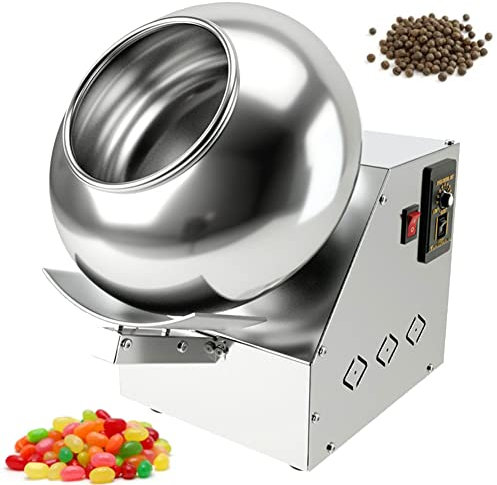 Macchina Commerciale, Macchina per Spalmare Zucchero Elettrica, 2-5 kg/H Spalmatrice Professionale per Spalmatura di Palline di Zucchero e Lucidatura per Asciugatura, velocità di R
