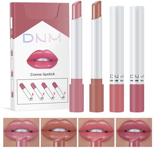Xumann 4PCS Plumping Lipstick Set, Long Lasting Lipgloss Set for Women, Waterproof Nude Lipstick Sets（03）