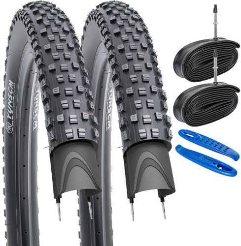 YunSCM 2Pcs Leichtlauf MTB Reifen 27.5x2.10 60TPI Nylon Pannenschutz Fahrradreifen 54-584 27.5 Zoll Mantel 27.5 x 2.10 Kompatibel Mountainbikes Offroad-Profil Gelände Faltreifen