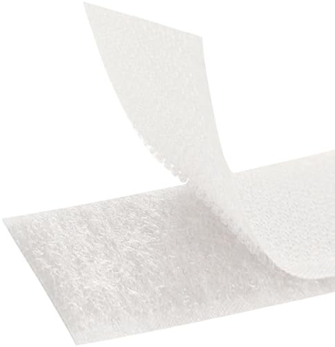 MARARDI Kardborreband [vit] dubbelsidig sömnad [1 meter x 40 mm] krok och ögla [ej klibbigt] extra stark och hållbar remsa för sömnad kläder hantverk gör-det-själv