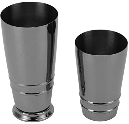 Mezclador de Cócteles, Acero Inoxidable 304 Brillante, con Fondo, Apto para Lavavajillas, Coctelera Boston para Bar en Casa (Recubrimiento negro)