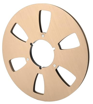 1/4 10,5 Zoll Leere Bandspule, 6-Loch-Aufnahmespule aus Aluminiumlegierung, Universell für Reel-to-Reel-Kassettenspieler (GOLD)