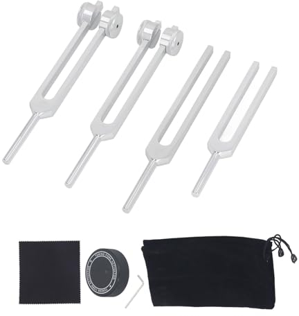 Resonanz-Stimmgabel-Set, Chakra-Heilungsset aus Aluminiumlegierung mit C128 Hz, 384 Hz, C256 OM136, 1