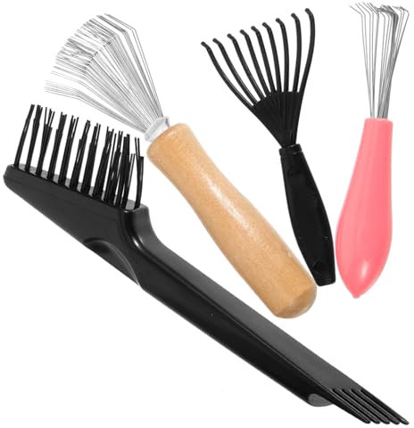 NULYLU 4stücke Teiliger Haarbürstenreiniger Zum Entfernen Von Haarstaub Tragbares Haarbürstenreinigungswerkzeug Kamm-reinigungsbürste Für Hause