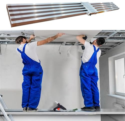 EXCLURA Trabattello Piattaforma per Ponteggi ad Alta capacità di Carico, Attrezzatura per Ponteggi Telescopici per Edifici, Panca per Ponteggi Portatile con Lunghezza Regolabile(L-124.5cm(49))