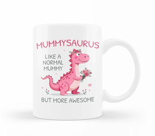 VIROSA Mummysaurus Mug – Like a Normal Mummy But More Roar-Some | Ideal for Mum Gifts, Mummy Birthday, Christmas, Mother’s Day, Funny Dinosaur Coffee Mug for Any Occasion