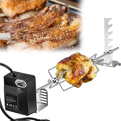 Kit De Gril éLectrique, Gril à Broche Portable Pour Camping En Plein Air, Outil De Cuisson Rotatif RéGlable, Ensemble De RôTissoire Pour DifféRentes Tailles De Viande