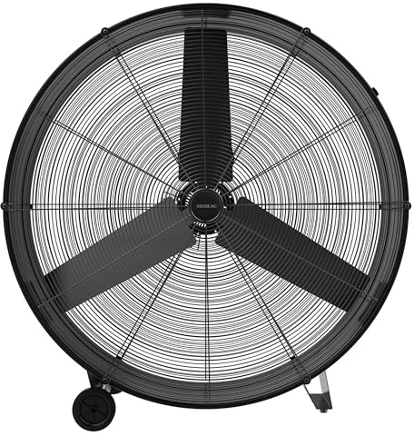Cecotec Industrieller Bodenventilator Proindustry 3600. 360 W, Durchmesser 90 cm, 3 Geschwindigkeiten, Aluminiumflügel, Luftstrom 20201,4 m³/h, Transportables Design, Schutzgitter, Einfache Handhabung