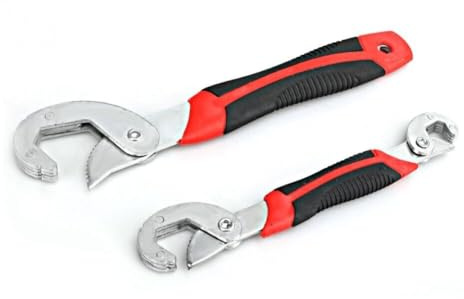 Juego de llaves ajustables de 2 piezas, llave universal multifuncional todo en uno, kit de herramientas de agarre de extremo abierto Snap N Grip adecuado para todo tipo de tuercas y pernos