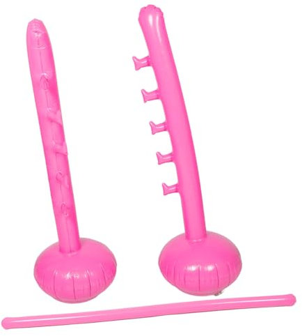 Hemobllo Aufblasbares Limbo Spiel Für Erwachsene Und Kinder Tragbar Schnell Aufzubauen Pink PVC Outdoor Gartenspiel Für Poolpartys Und Sommer Events
