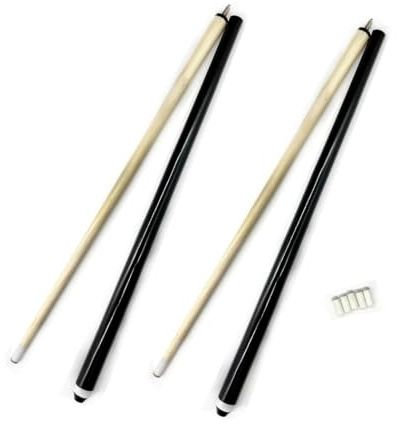 YRCHang 2 Stück Billard Queues kurz 120cm 12oz Kinder und Erwachsene Eschen Holz 12.5mm Spitze Pool Queue Sticks -Snooker Perfekt für kleine Räume und Jugendliche