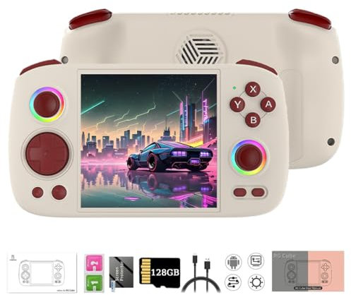 JOYARCH Console di gioco portatile RG Cube, console di gioco portatile retrò con schermo IPS da 4,9 pollici 720* 720, Android 13 Videogiochi Player 128G Built-in 4000+Giochi