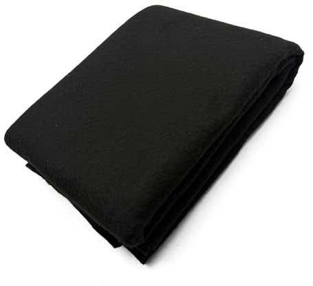 Imbottitura in misto cotone nero, 91,4 cm di larghezza, per trapunte, progetti fai da te, lavori di cucito su tessuto (nero, 230 g/m², 1 metro)