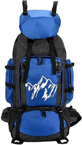 BOGAZY Wanderrucksack 90L Unisex Wandern Rucksäcke Leichte Trekking Licht Daypacks Für Camping Klettern Im Freien Hiking Backpack(Blue)