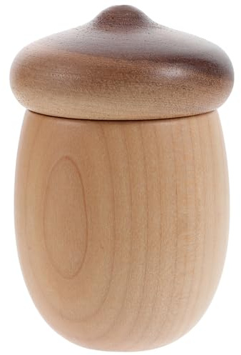 LIGIGWASH Eichelförmiger Zahnstocherhalter Aus Holz Zahnstocherbox Für Küche Und Esszimmer Kompakte Aufbewahrung Für Zahnstocher Dekorative Tischbox 2.95X1.77X1.77in