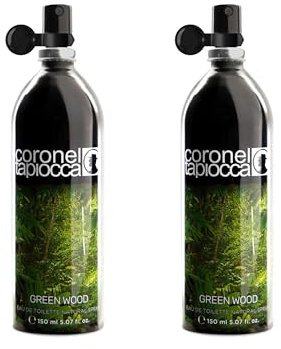 CORONEL TAPIOCCA - Green Wood, Colonia Hombre, Pack de 2 x 150 ml, Perfume Formato Spray, Eau de Toilette Natural y Masculina, Aroma Amaderada Frutal, Fragancia Fresca y de Larga Duración