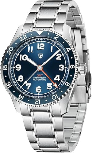 PD-1784 - Reloj mecánico automático GMT para hombre, movimiento japonés NH34, acero inoxidable, 40 mm, impermeable, para buceo, negocios, para hombre, color azul
